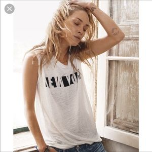 Madewell linen NY muscle tank top
